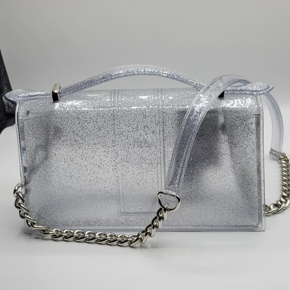 Silver Glitter Chain Bag